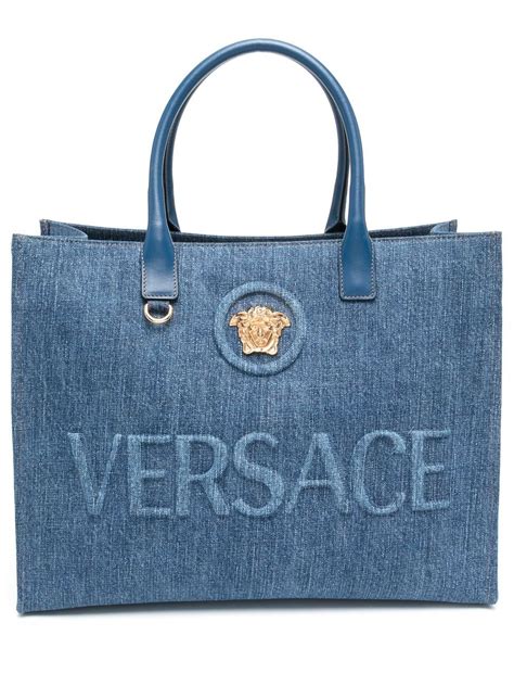 versace patent leather tote bag|versace denim tote.